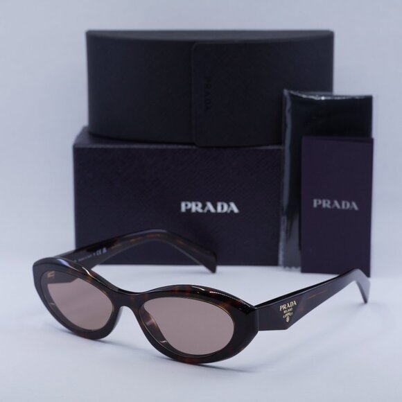 Prada PR26ZS 17N60B Oval Sunglasses – Dark Havana\\Light Brown main image 10